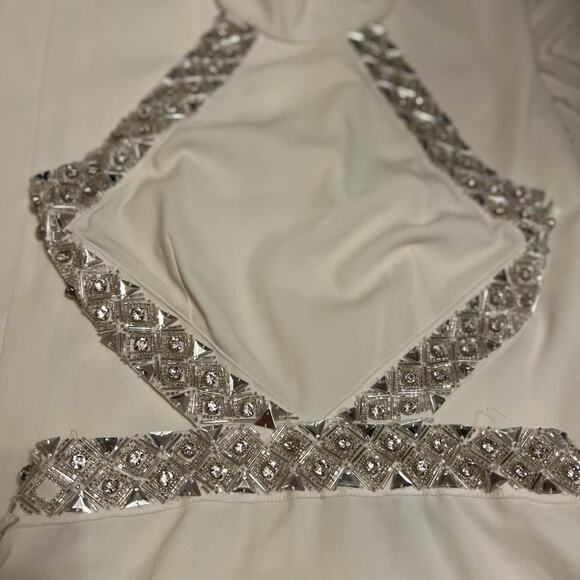 Revolve NBD White Nicolina Cutout Sequin Embellished Formal Gown Size XS - Picture 6 of 16